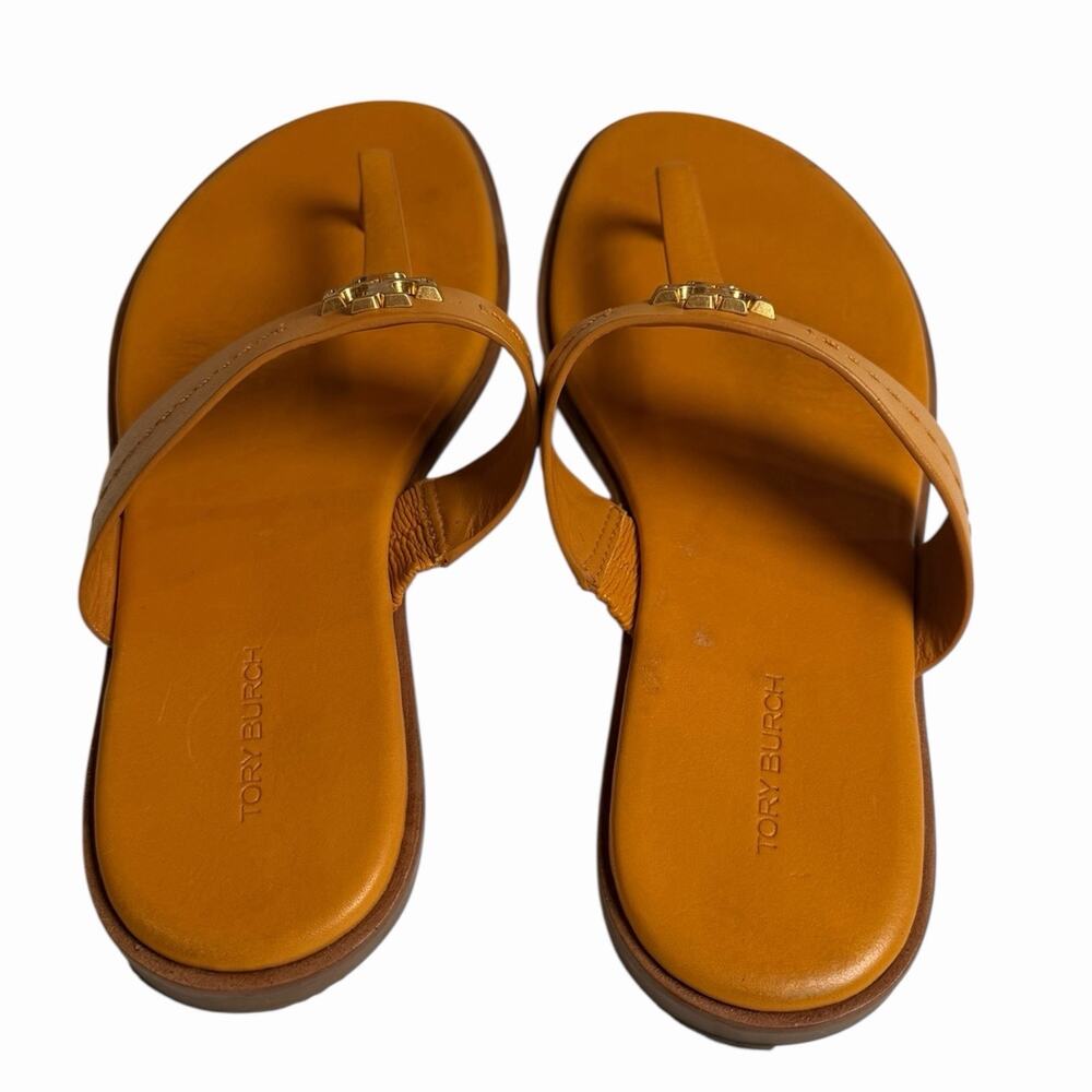 Tory Burch Orange and Gold MINI EVERLY FLAT SANDAL size 7.5 - Picture 10 of 10